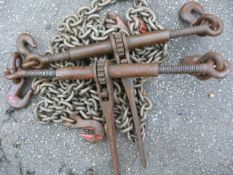 *Two Ratchet Chain Load Binders and One Chain