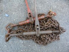*Two Ratchet Chain Load Binders and One Chain