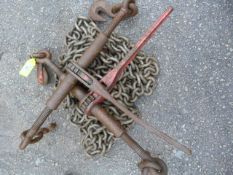 *Two Ratchet Chain Load Binders and One Chain