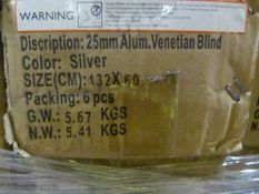 *Box of Six 25mm Aluminium Venetian Blinds in Silv