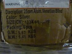 *Box of Six 25mm Aluminium Venetian Blinds in Silv