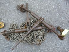 *Two Ratchet Chain Load Binders and One Chain