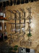 *Wrought Iron Glass Rack Containing Various Cockta