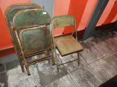 *Four Tubular Framed Vintage Folding Chairs