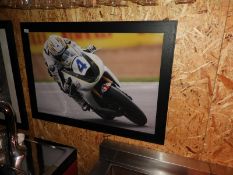 *Framed Photograph of a Motorcycle Racer