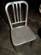 *Three Silver Painted Metal Dining Chairs