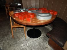 *Circular Teak Topped Occasional Table on Pedestal