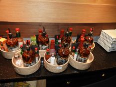 *Seven Dog Bowls Containi Assorted Condiments