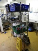 *Four Tier Adjustable Pot Rack Containing Assorted