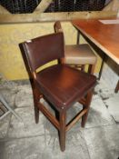 *Three High Seat Harwood Framed Bar Chairs with Le