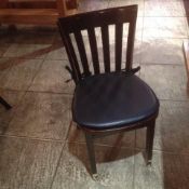 *8 Wooden Chairs with Blue Cushions