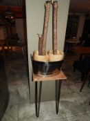 *Wall Mounted Table with Stainless Steel Ice Bucke