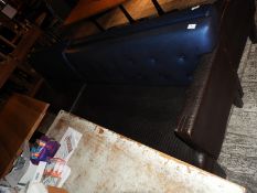 *Pair of Bench Seating Units with Button Backs & Faux Snakeskin Upholstery