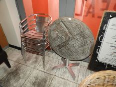 *Outdoor Circular Table on Aluminium Base and Four