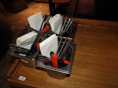 *Eleven Bain Marie Inserts Containing Napkins, Piz