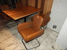 *Four Tubular Framed Retro Style Dining Chairs in