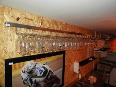 *Stainless Steel Glass Rack Containing Assorted Br