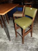 *Four High Seat Bar Chairs with Faux Leather Uphol