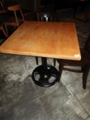 *Ash Topped Dining Table on Pedestal Base 70x70cm