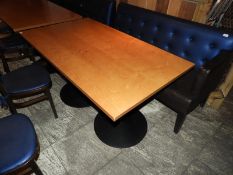 *Ash Topped Rectangular Dining Table on Twin Pedes