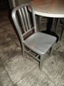 *Three Silver Painted Metal Dining Chairs