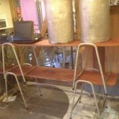 *Two Benches with Wooden Tops