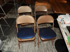 *Four Tubular Framed Folding Metal Chairs
