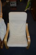Childs Cream Upholstered Bentwood Chair