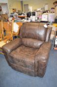 *Leatherette Upholstered Electric Reclining Armchair