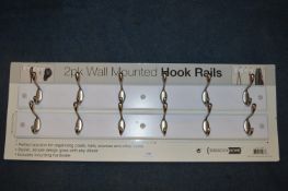 *Birdrock Wall Mounted Hook Rails 2pk