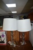*Pair of Crystal Table Lamps
