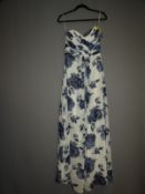*Size: 12 Indigo Rose Print Bridesmaid Dress by De
