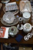 Silver Plate Items Including Serving Dishes, Trays