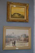 Two Gilt Framed Oil Paintings - Bedouins in the De