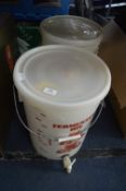 Two Wine Making Fermenting Bins and Contents