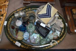 Tray Lot of Collectibles, Miniature Bottles, Jade