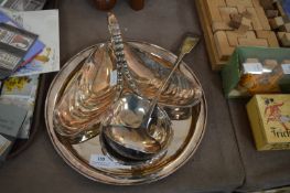 Silver Plated Items Including Ladle, Tray, etc.
