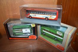 Three Bygone Diecast Model Buses