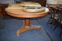 Circular Pine Tilt Top Table on Tripod Base