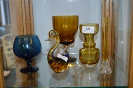 Coloured Glass Vases and Ornaments