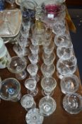 Cut Glass Crystal Brandy Glasses, Wine Glasses and