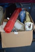 Large Box of Household Items, Kitchenware, etc.