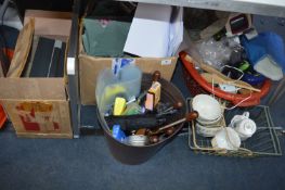 Assorted Household Goods Including Lamp Shades, Po