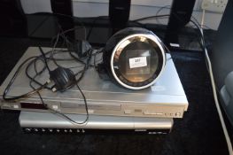 Panasonic DVD Player, Technika Radio Alarm Clock,