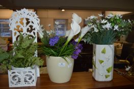 Three Artificial Flower Arrangements