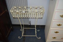 Cream Painted Metal Plant Stand