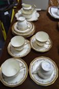 Tuscan China Floral Design Part Tea Set with Gilt