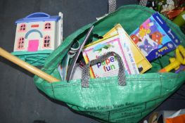 Large Green Bag of Children's Toys Including Fishe