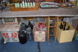 Wine Making Equipment Including Demijohns, Bottles