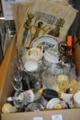 Assorted Decorative Items; Pottery, Glassware, etc